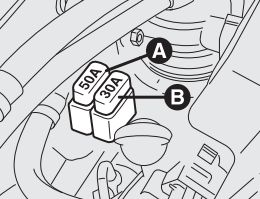 Zweite Sicherungshalterung an der Schottwand des Motorraums für Dieselversionen des Alfa Romeo 156.