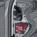 Zugang zum Sicherungskasten im Fahrgastraum des Audi A4 B6
