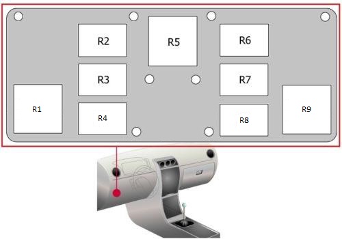 Sicherungs- und Relaisbelegung im Innenraum des Audi TT 8J vor 05/2009