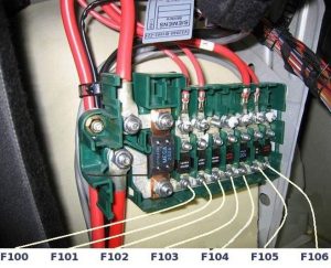 Sicherungskasten-Schema Kasten 2, zeigt Sicherungen für das Telefon im BMW E39.