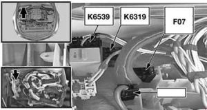 Übersicht des Sicherungskastens im Motorraum, N52 Motor.