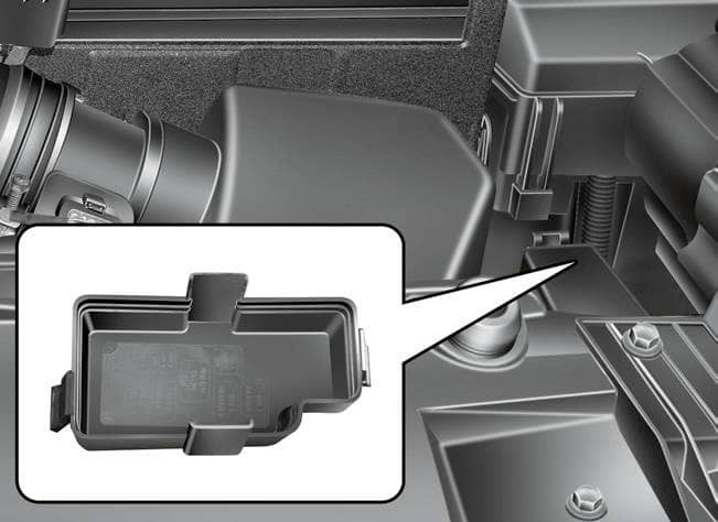 Zusätzlicher Sicherungskasten in einem Hyundai ix35 Dieselmodell.