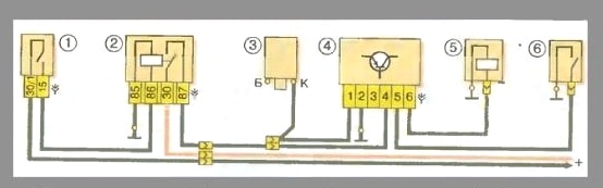 Schaltplan des Elektrokastens mit Motorsteuerungsrelais.
