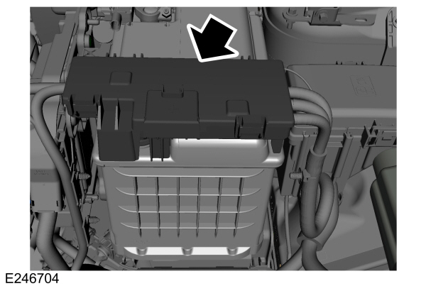 Batterie-Sicherungskasten in Linkslenker-Fahrzeugen des Ford EcoSport.