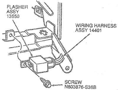 Position des elektronischen Blinkers und Warnblinkers über dem Sicherungskasten.