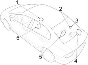 Zweiter Sicherungsplan Nr. 2 im Motorraum eines Honda Civic für MCM Relais.
