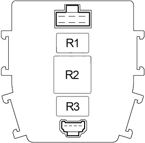 Detailansicht Sicherungskasten 2 in der Kabine, Beifahrerseite.