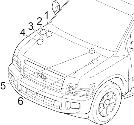 Übersicht des Motorraums von hinten, zeigt wichtige Komponenten.