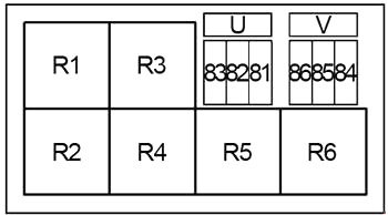 Detailansicht der Rückseite des Sicherungskastens 2 mit Relais.