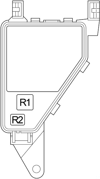 Sicherungskasten 1 im Motorraum eines Rechtslenker-Fahrzeugs.