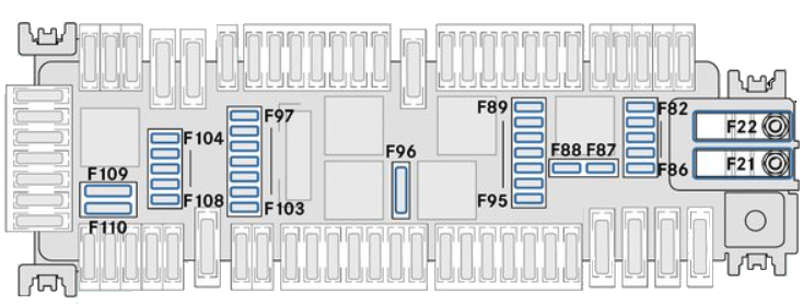 Sicherungshalter S6-29 mit zusätzlichen Sicherungen am Relais-Träger des Vito III.