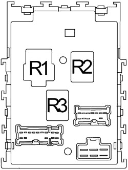Rückseite des Sicherungsplans im Armaturenbrettbereich.