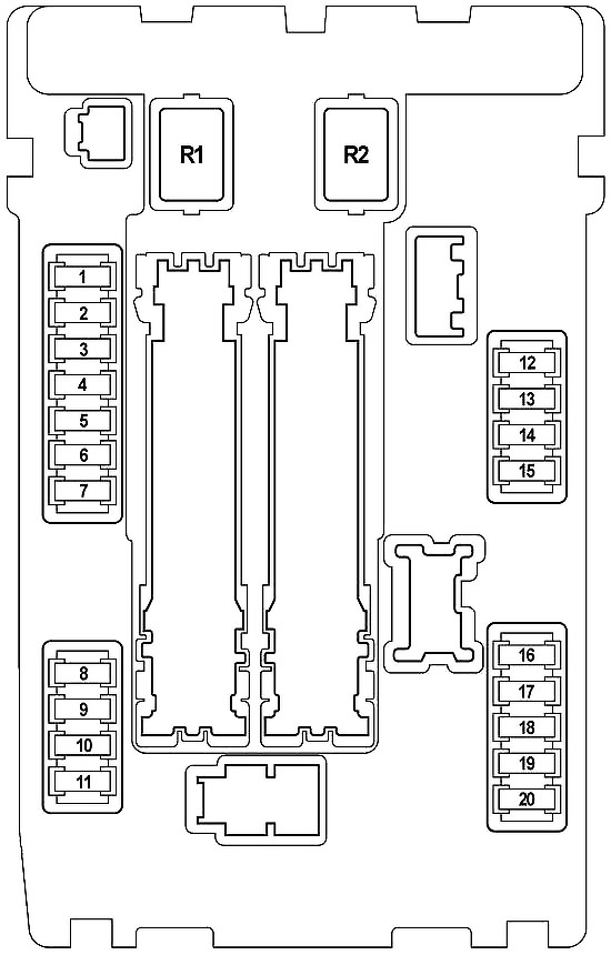 Sicherungsblock Nr. 1 (IPDM E/R) im Motorraum des Fahrzeugs.