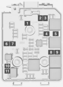 Entfernen der Abdeckung des Sicherungskastens im Motorraum vorne links.