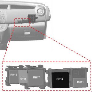 Relaisrahmen im Fahrgastraum auf der Beifahrerseite des Opel Vivaro