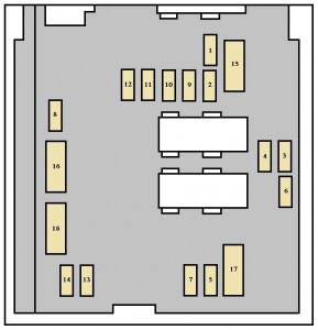 Detailansicht des Sicherungskastens im Motorraum für die Innenraumbeleuchtung