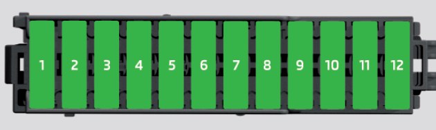 Sicherungskasten im Armaturenbrett, links hinter der Abdeckung bei START-STOP-Systemen.