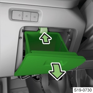 Detailansicht des Sicherungskastens im Armaturenbrett des Skoda Octavia iV.