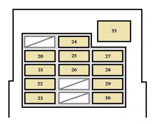 Sicherung 24 für Zigarettenanzünder am Armaturenbrett des Toyota 4Runner (1999-2000).