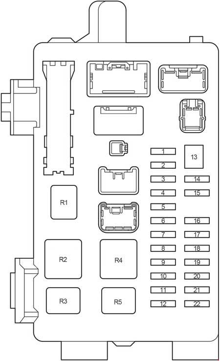 Detailansicht des Sicherungskastens in der Kabine des Toyota Avensis T25.