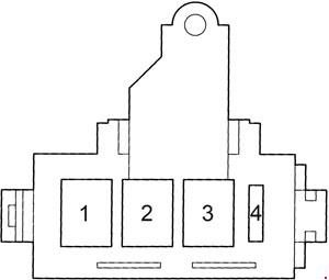 Sicherungsblock im Motorraum des Land Cruiser 100, Modelljahre 1998-2003, für Kraftstoffeinspritzung.