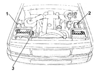 Detaillierte schematische Darstellung der Position des Sicherungskastens im Fahrzeug.