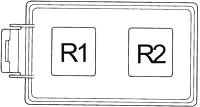 Sicherungskasten-Schema für Relais im Motorraum eines Dieselfahrzeugs.