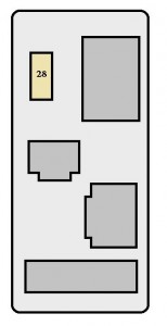 Sicherungskasten hinter der Beifahrerseitenverkleidung im Toyota RAV4 XA10 (2000).