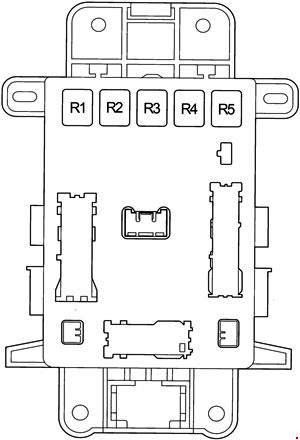 Detailansicht der Relais im Sicherungskasten des Toyota RAV4.