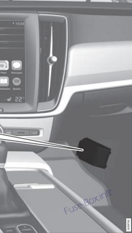 Sicherungsplan des Motorraums im Volvo S90 (2017-2019).